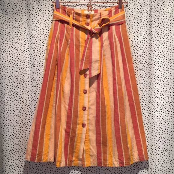 Sezane Dresses & Skirts - Sezane 34 US 2 Amandine striped button skirt midi